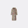 Missoni Melody Bathrobe In Cotton Terry With Vertical Stripes In Black