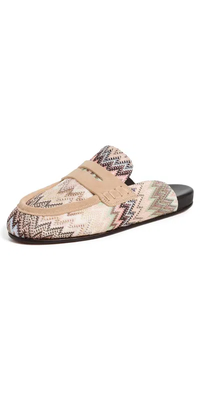 Missoni Bea Flats Raschel Snake Beige In Multi