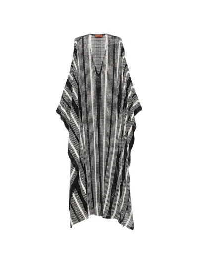 Missoni Beachwear Cotton Blend Long Cover Up In Gray