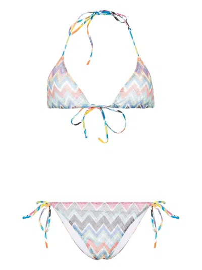 Missoni Beachwear Triangle Bikini Set In Multicolor