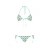 Missoni Triangle Bikini In Viscose With Floral Motif In Green