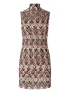 Missoni Minikleid Mit Stehkragen Aus Strukturierter Spitze In Neutral