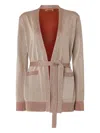 Missoni Belted Cardigan In Brown