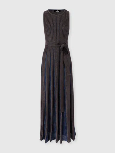 Missoni Belted Sleeveless Maxi Dress In Blue
