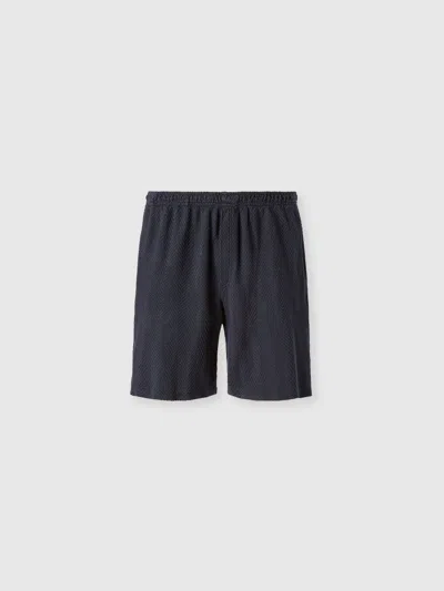 Missoni Bermuda Shorts In Cotton And Viscose With Tone-on-tone Zigzag Pattern In Blue