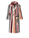 Missoni Cotton Terry Bathrobe Zig Zag In Red