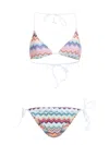 Missoni Chevron-pattern Tie Bikini In Green