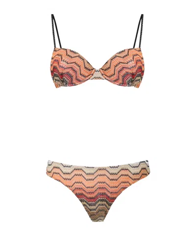 Missoni Bikini A Balconcino In Viscosa Lamé In Multi-color
