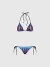 Missoni Viscose And Lamé Chevron-patterned Bikini