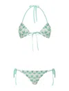 Missoni Triangle Bikini In Viscose With Floral Motif In Green