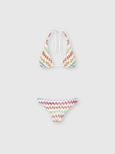 Missoni Bikini In Lamé Viscose With Micro Zigzag Pattern In Multi