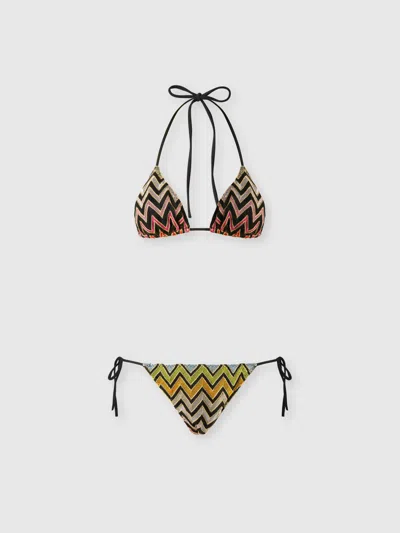 MISSONI Bikini mit Chevron-Muster aus Viskose und Lamé