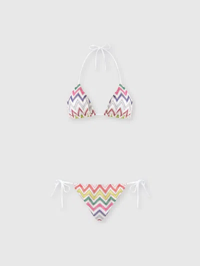 MISSONI BIKINI MIT CHEVRON-MUSTER AUS VISKOSE UND LAMÉ