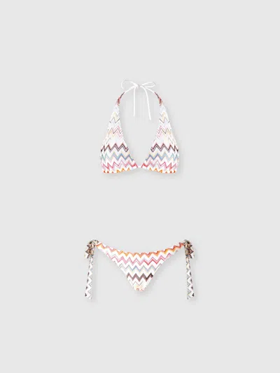 Missoni Bikini With Neck Tie And Adjustable Bottoms In Multi