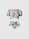 Missoni Bikini With T-shirt Top And Zig Zag Pattern In Mehrfarbig