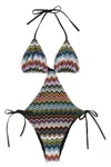 Missoni Zigzag Motif Trikini Halter Neck Cutout In Multi