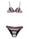 Missoni Mare Metallic Striped Crochet-knit Bikini In Multi
