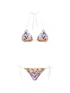Missoni Multicolor Bikini With Adjustable Tie Closure And All-over Zigzag Motif In Viscose Blend Woman In Multi