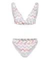 Missoni Waistband Elastic High-cut Legs V-neckline Zigzag In Multicolor