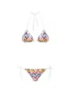 Missoni Multicolor Bikini With Adjustable Tie Closure And All-over Zigzag Motif In Viscose Blend Woman In Multi