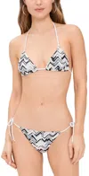 Missoni Chevron Knit Halterneck Bikini In Black/white