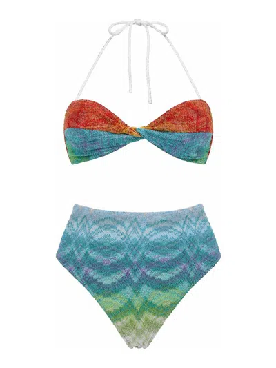 Missoni Bikini Swimsuit With Chevron Pattern In Multicolour