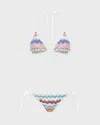 Missoni Multicolor Bikini With All-over Zig-zag Motif And Adjustable Lace-up Closure In Viscose Blend Woman In Multi
