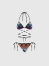Missoni Bikini With Customizable Ties And Zig Zag Pattern In Blue