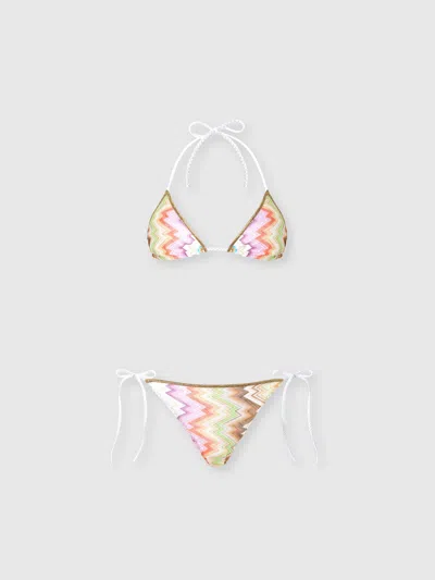 Missoni Bikini With Zig Zag Print In Brown