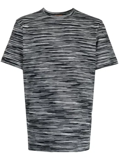 MISSONI BLACK BLACK STRIPED PATTERN T-SHIRT