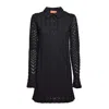 Missoni Black Chevron Cotton Viscose Polo Mini Dress In Black