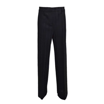 Missoni Black Chevron Viscose Cotton Flare Pants