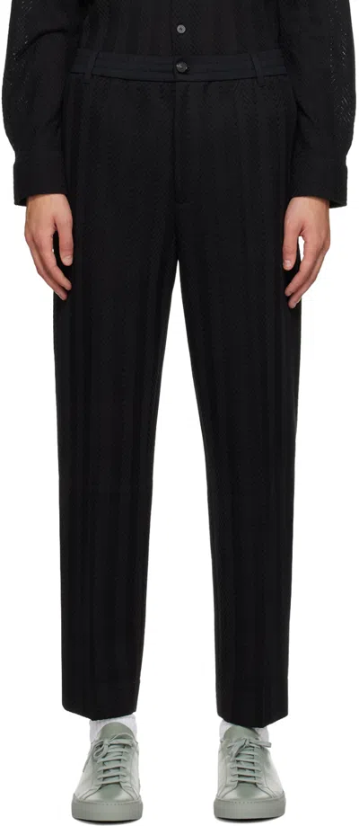 Missoni Black Classic Zig-zag Trousers In Black Beauty