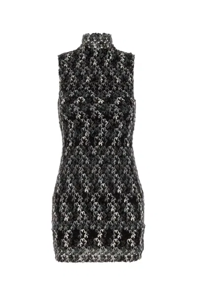 Missoni Black Floral Scalloped Mini Dress
