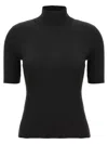 Missoni Short-sleeved Turtleneck In Glitter-effect Viscose In Black