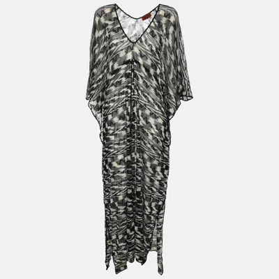 Pre-owned Missoni Black Knit Kaftan Maxi Dress L