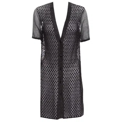 Pre-owned Missoni Black Metallic Signature Knit Cardigan Cover Up S
