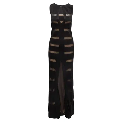 Pre-owned Missoni Black  Striped Knit Sleeveless Maxi Dress