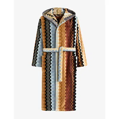 Missoni Black Multicolour Giacomo Hooded Cotton-terry Robe
