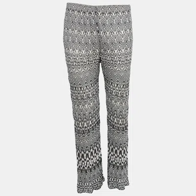 Pre-owned Missoni Black Patterned Knit Palazzo Pants M