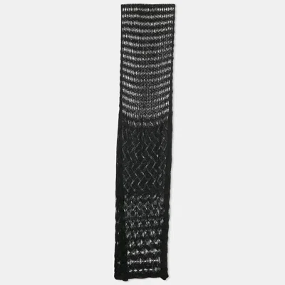Pre-owned Missoni Black Patterned Knit Scarf