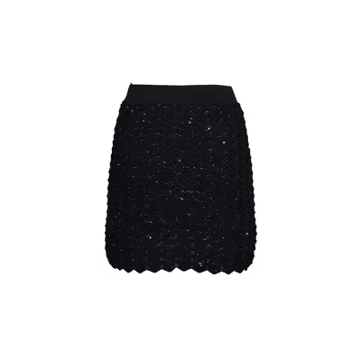 MISSONI BLACK SEQUINED VISCOSE SKIRT