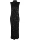 MISSONI BLACK SEQUINNED RIBBED DRESS