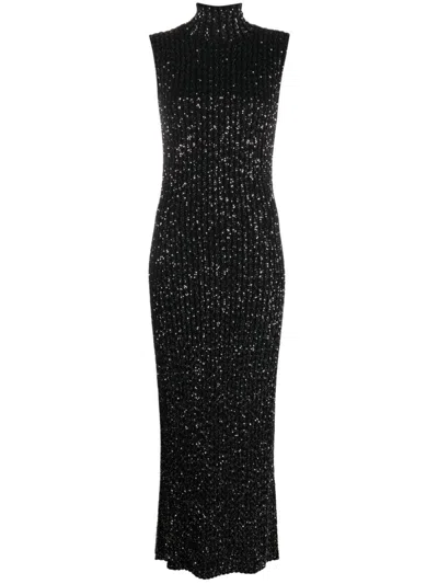 Missoni Sequinned Ribbed Dress In Black