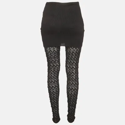 Pre-owned Missoni Black Stretch Knit Sheer Trousers S