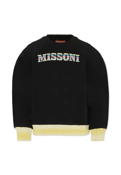 MISSONI BLACK SWEATSHIRT FOR GIRL WITH LOGO