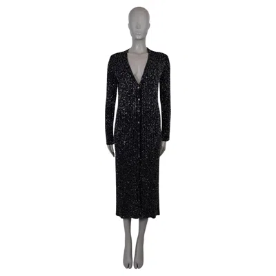 Pre-owned Missoni Black Viscose 2023 Sequin Long Cardigan Sweater 42 M