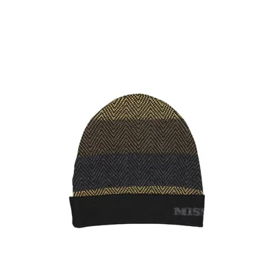 MISSONI BLACK WOOL BEANIE