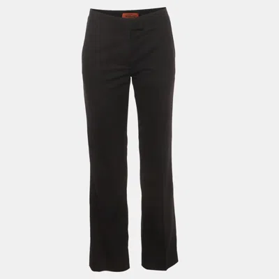 Pre-owned Missoni Black Wool Blend Straight Leg Tailored Pants S