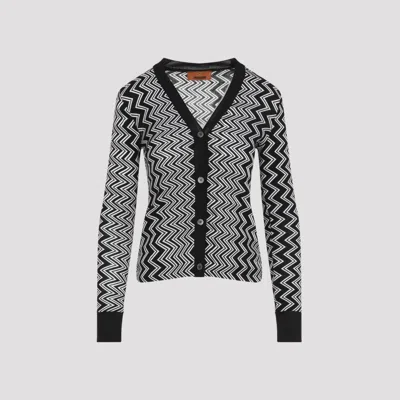 MISSONI BLACK WOOL BUTTONED CARDIGAN